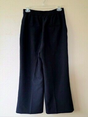 Zara Womens Black Casual Pull On Cropped Wide Leg Work Pants - Size Small